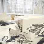 Vintage Motorcycle Blueprint Wrapping Paper
