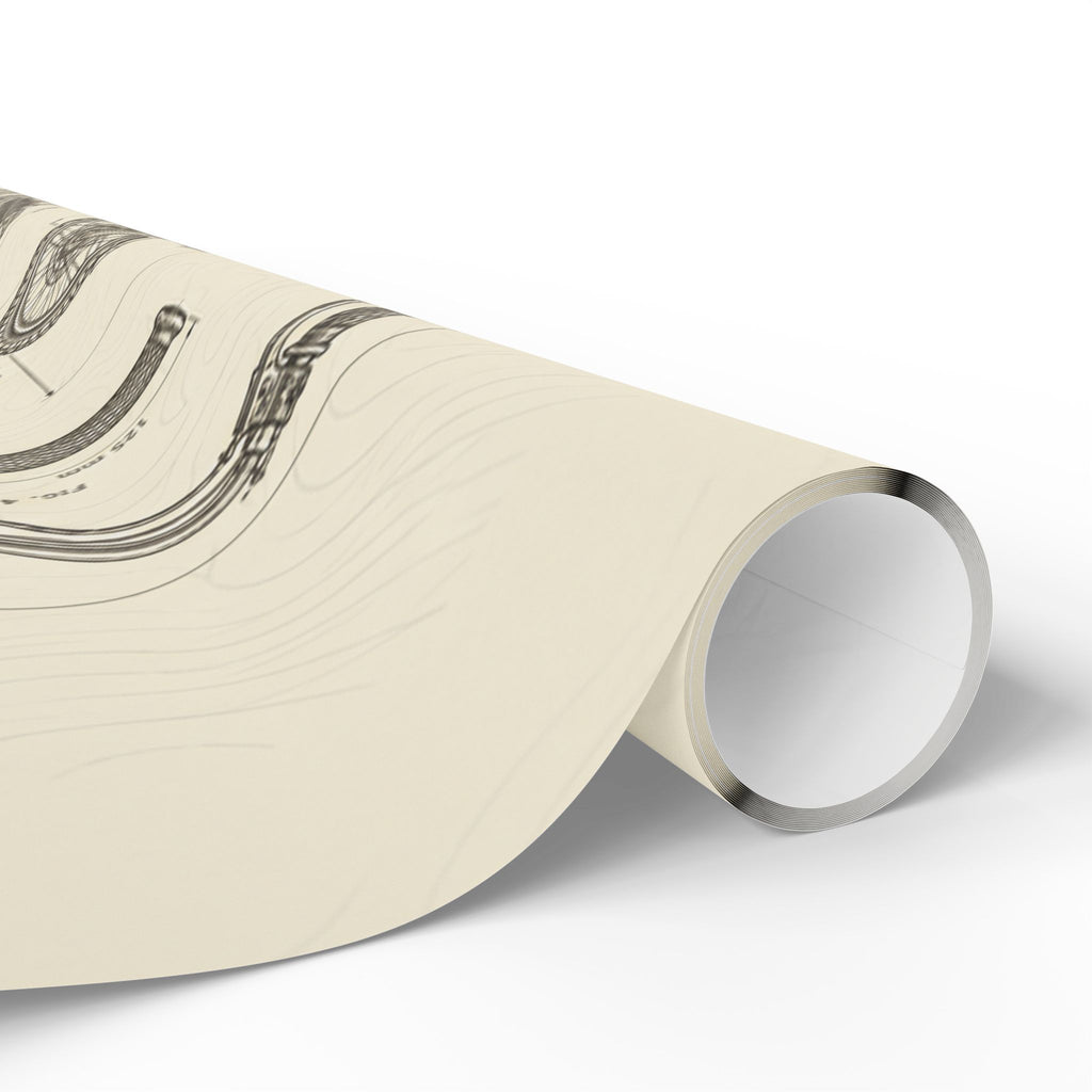 Vintage Motorcycle Blueprint Wrapping Paper