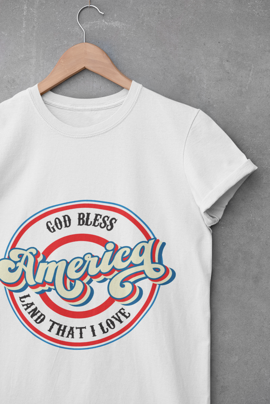 God Bless America Unisex Tee, Patriotic Shirt, Independence Day Apparel, Fun Summer T-Shirt, Gift for Americans