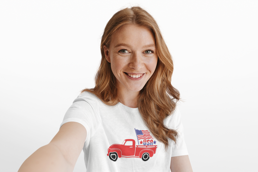 Patriotic Truck Tee, Unisex Jersey Short Sleeve Tee, USA Flag Shirt, Summer BBQ T-Shirt, Independence Day Apparel