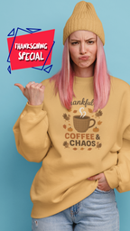 Thankful for Coffee & Chaos Thanksgiving Shirt