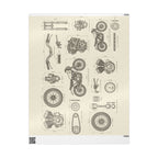 Vintage Motorcycle Blueprint Wrapping Paper