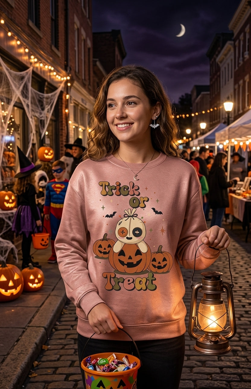 Cute Spooky Voodoo Doll Halloween Sweatshirt